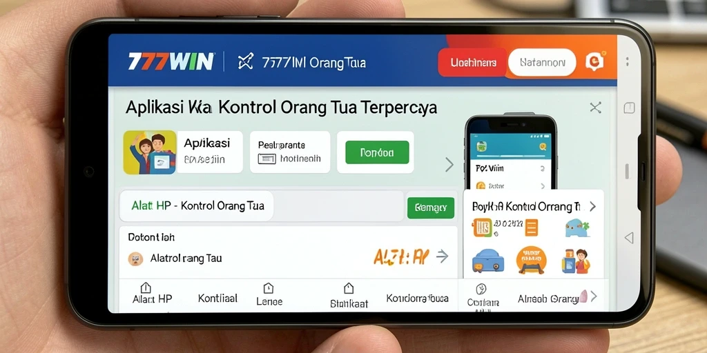 Antarmuka aplikasi 777WIN untuk kontrol orang tua yang efektif dan sederhana.
