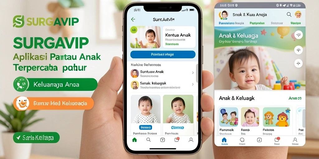 Tampilan antarmuka SURGAVIP yang user-friendly untuk Pantau Anak.
